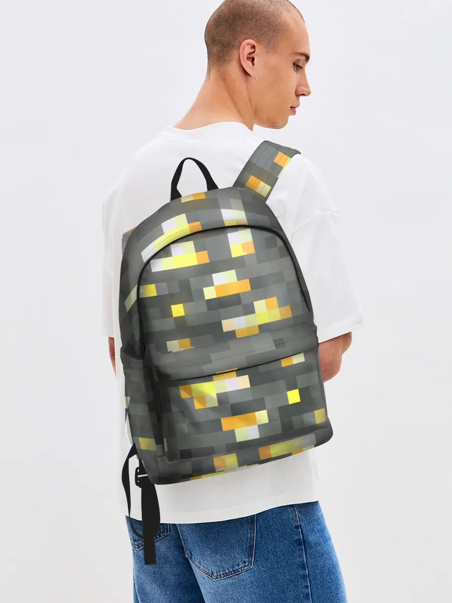 Рюкзак джинсовый / ЗОЛОТАЯ РУДА | GOLD ORE | MINECRAFT