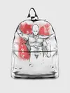 Рюкзак джинсовый / One Punch-Man черные брызги Сайтама