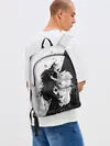 Рюкзак джинсовый / ИНЬ ЯНЬ ВОЛКИ ЧЁРНО БЕЛЫЙ