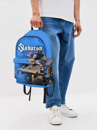 Рюкзак джинсовый / Йоаким Броден на танке Sabaton