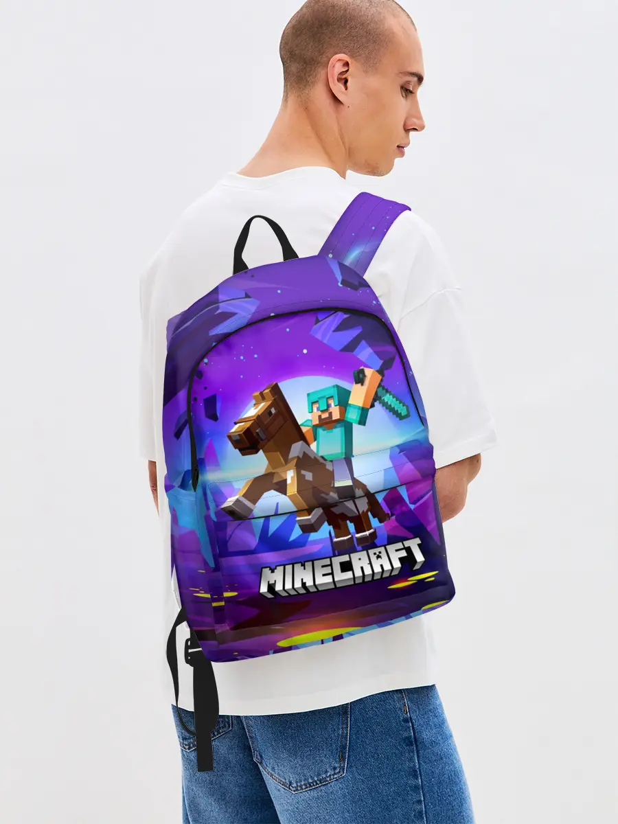 Рюкзак джинсовый / Minecraft на коне!