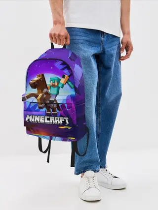 Рюкзак джинсовый / Minecraft на коне!