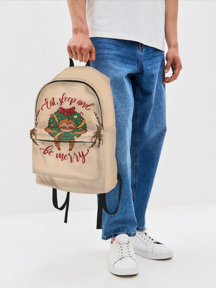 Рюкзак джинсовый / Ленивец Новый год