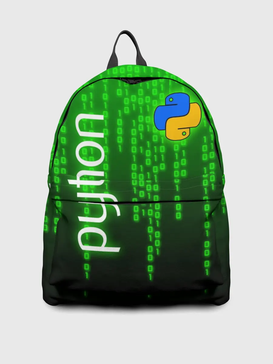 Рюкзак джинсовый / PYTHON / ПАЙТОН / ПИТОН / КОД