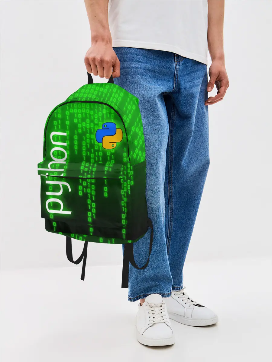 Рюкзак джинсовый / PYTHON / ПАЙТОН / ПИТОН / КОД
