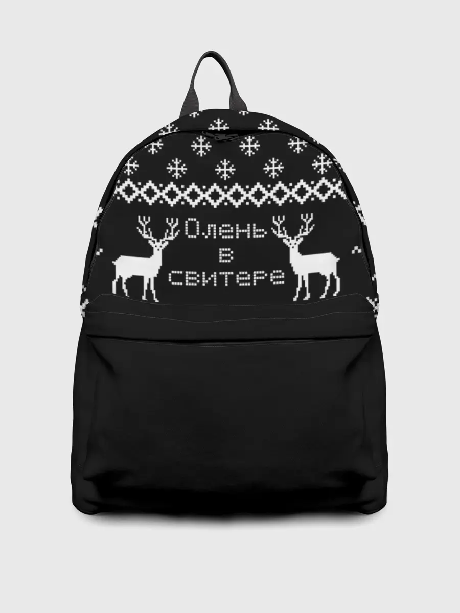 Рюкзак джинсовый / Олень в свитере.