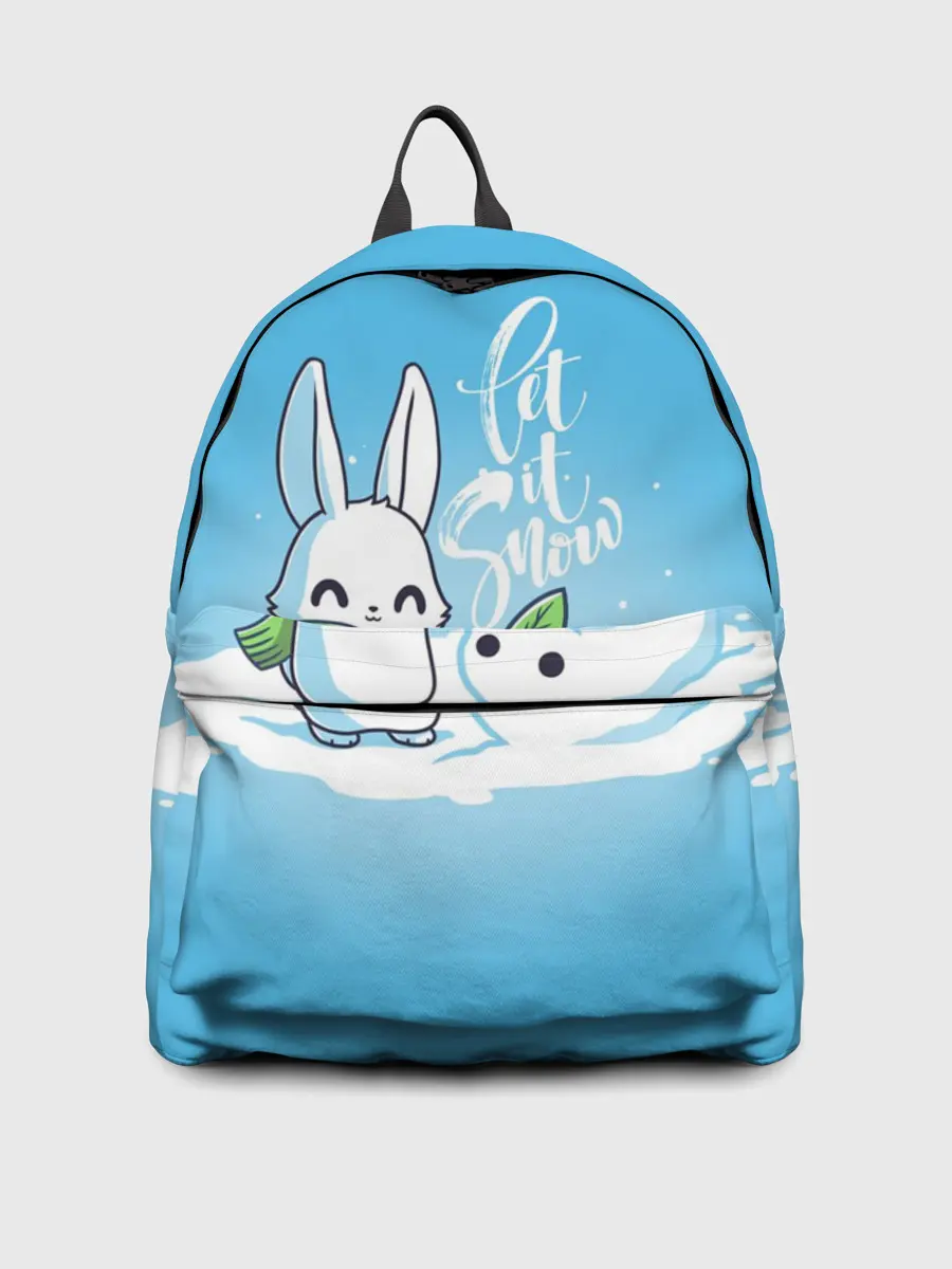 Рюкзак джинсовый / Let it snow. Зайчик и снежок