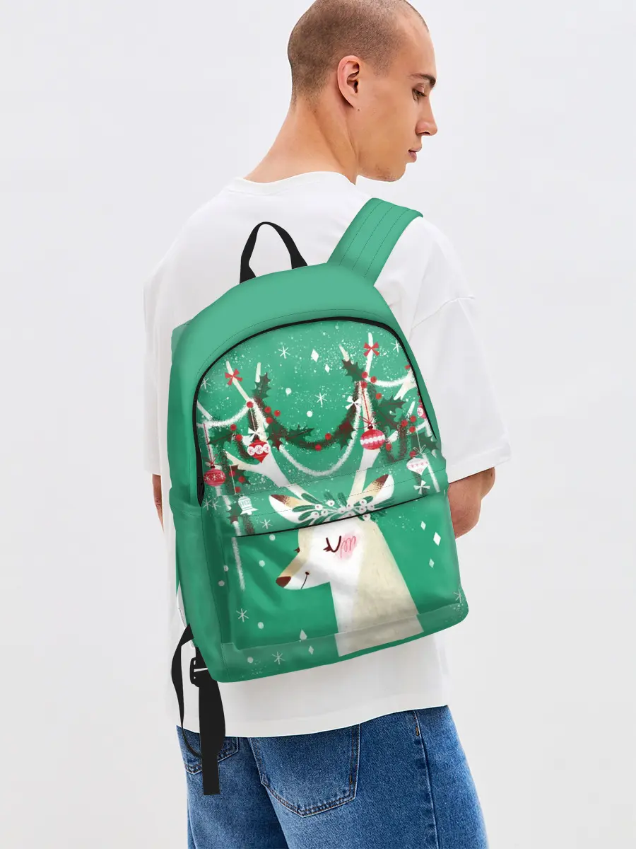 Рюкзак джинсовый / Олень. Новый год