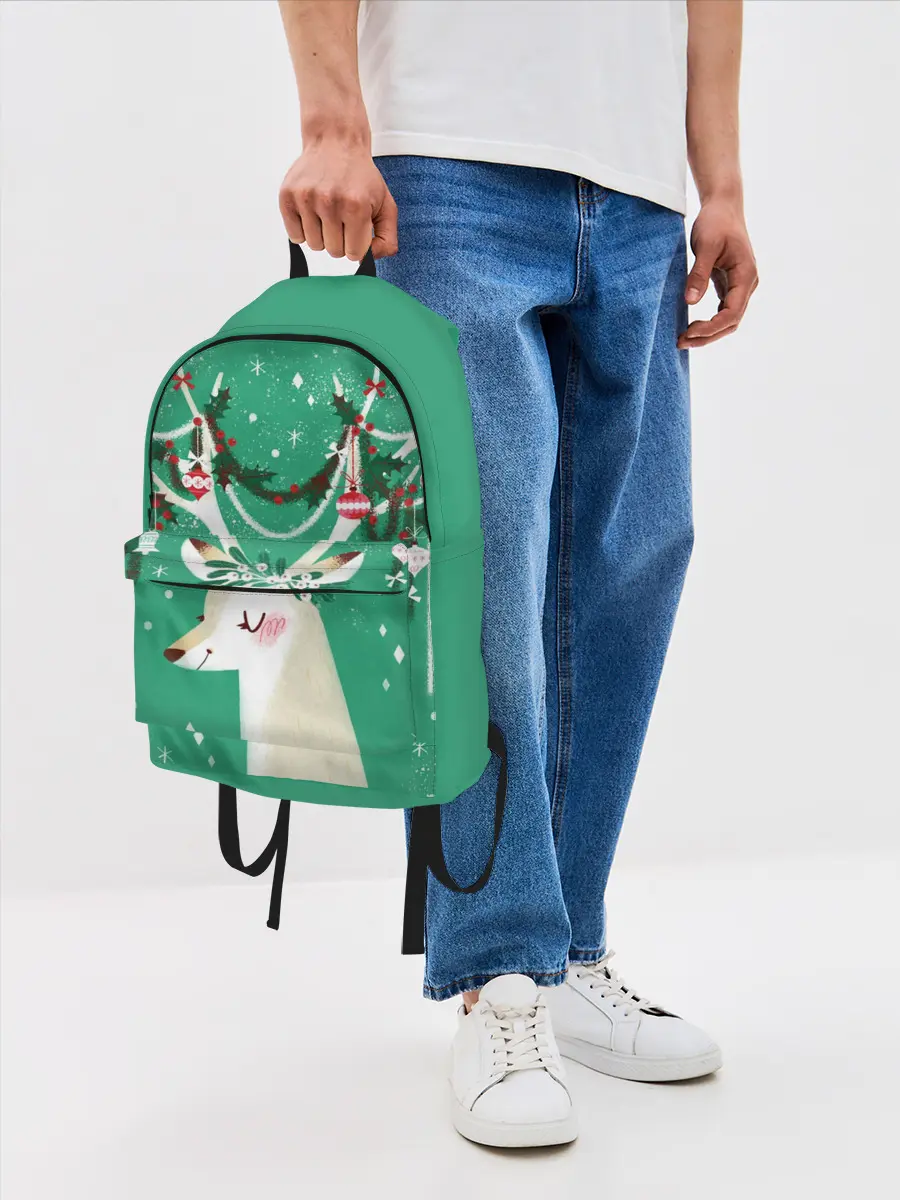 Рюкзак джинсовый / Олень. Новый год