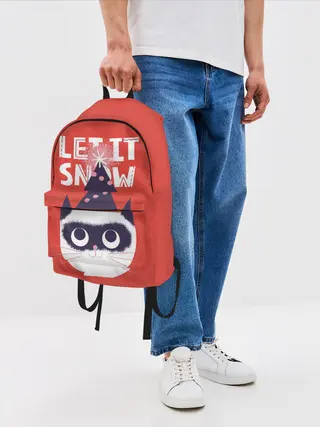 Рюкзак джинсовый / Котик. Новый год