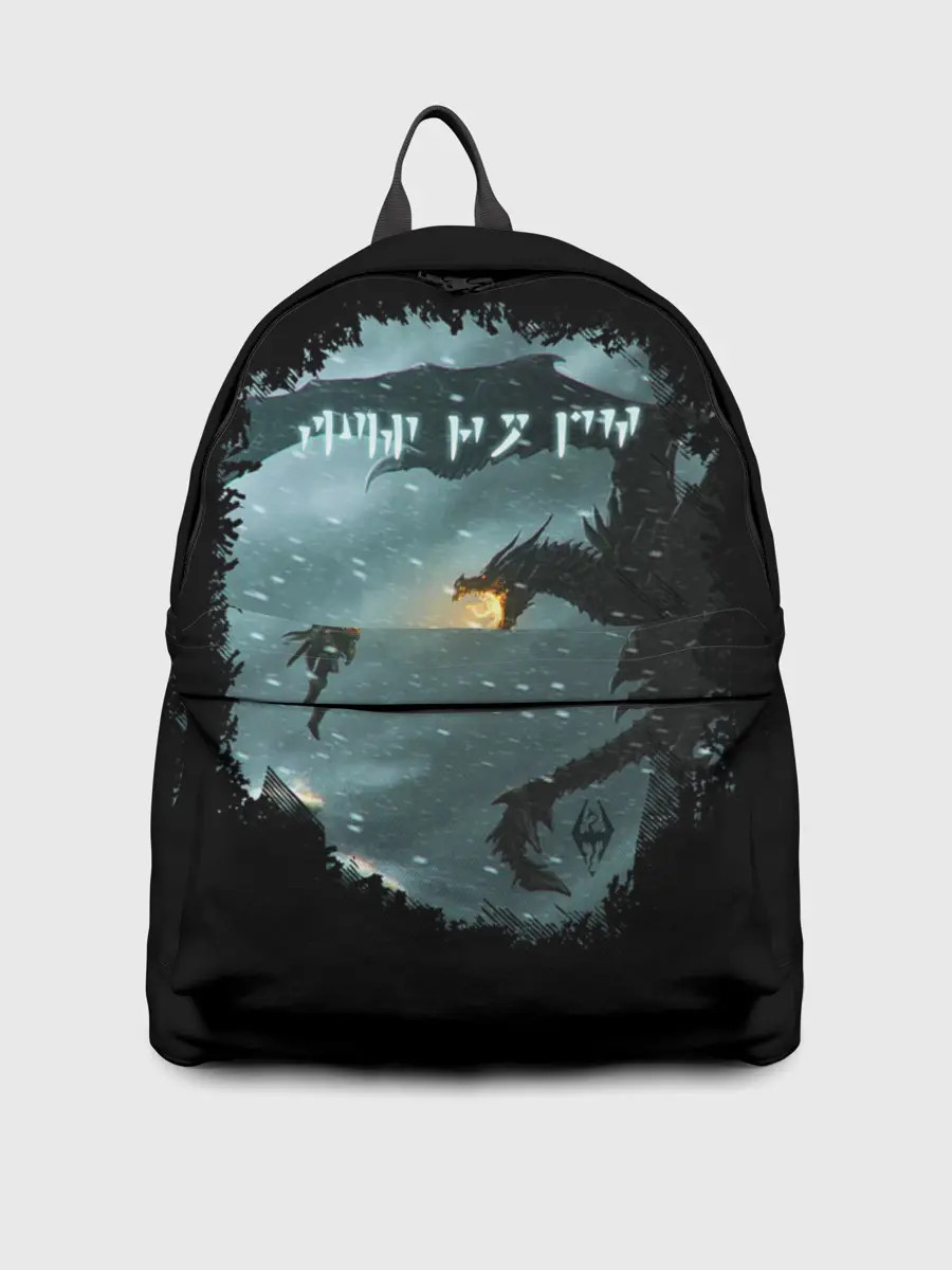 Рюкзак джинсовый / TES SKYRIM FIGHT DRAGON