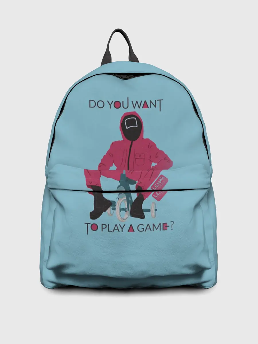 Рюкзак джинсовый / ИГРА В КАЛЬМАРА DO YOU WANT TO PLAY A GAME?