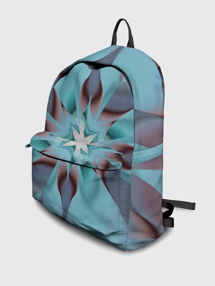 Рюкзак джинсовый / Абстрактный цветок. Голубой.