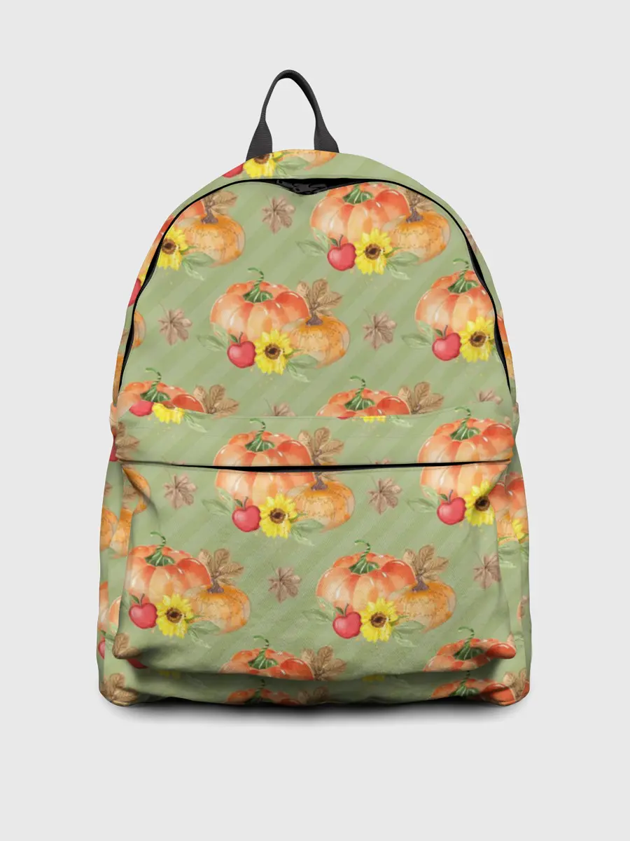 Рюкзак джинсовый / Овощи: Тыквы паттерн