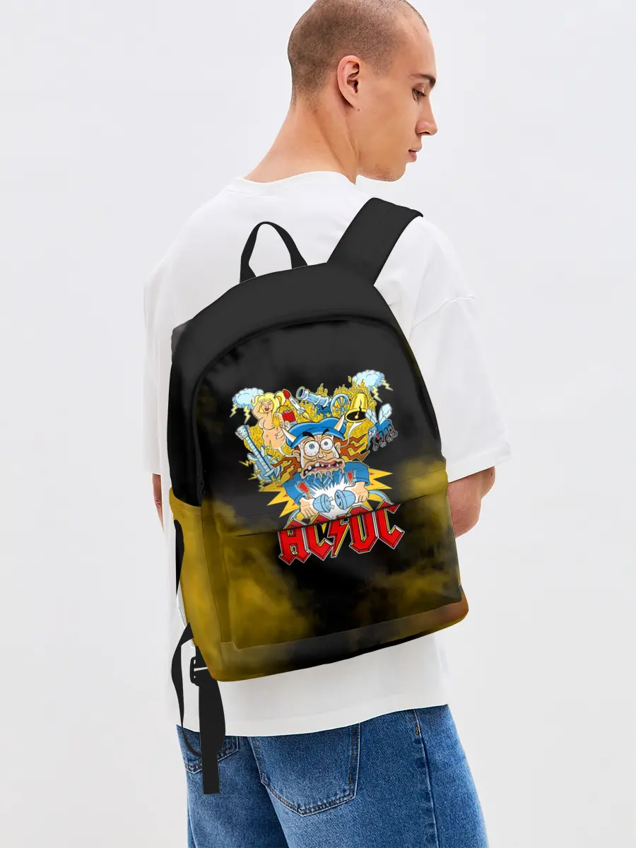 Рюкзак джинсовый / Карикатура Ангус Янг - AC/DC