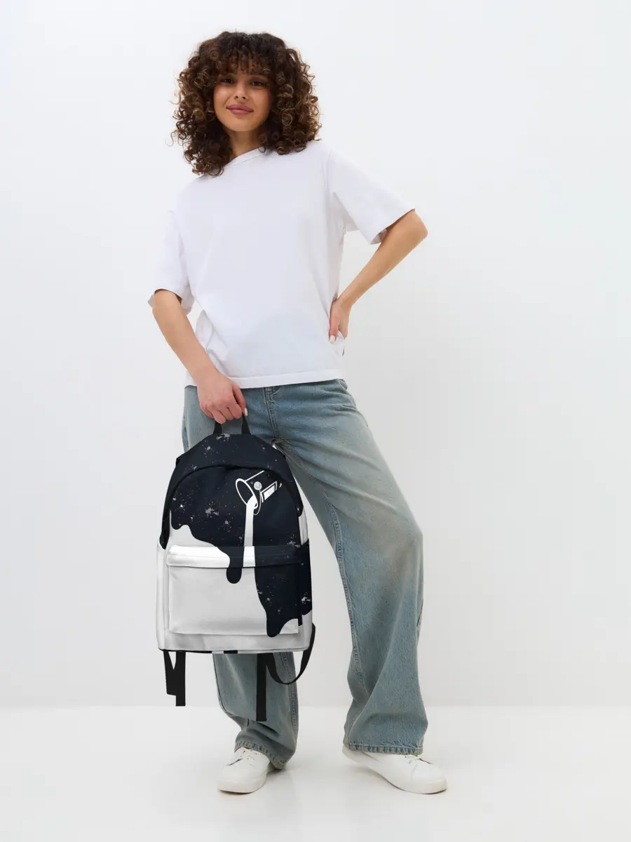 Рюкзак джинсовый / Черно-белый