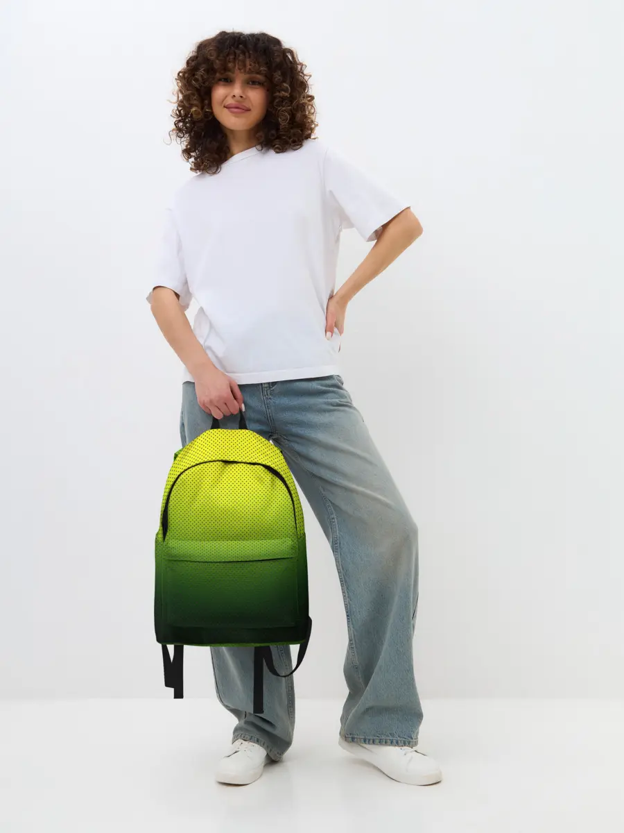 Рюкзак джинсовый / Зелёная текстура