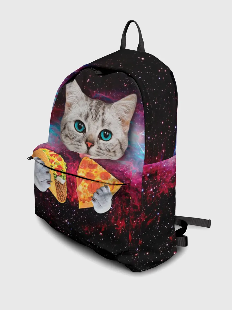 Рюкзак джинсовый / Кот с едой