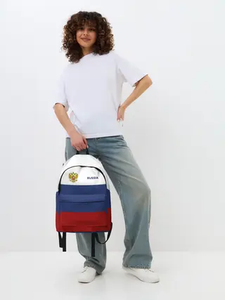 Рюкзак джинсовый / Россия Триколор