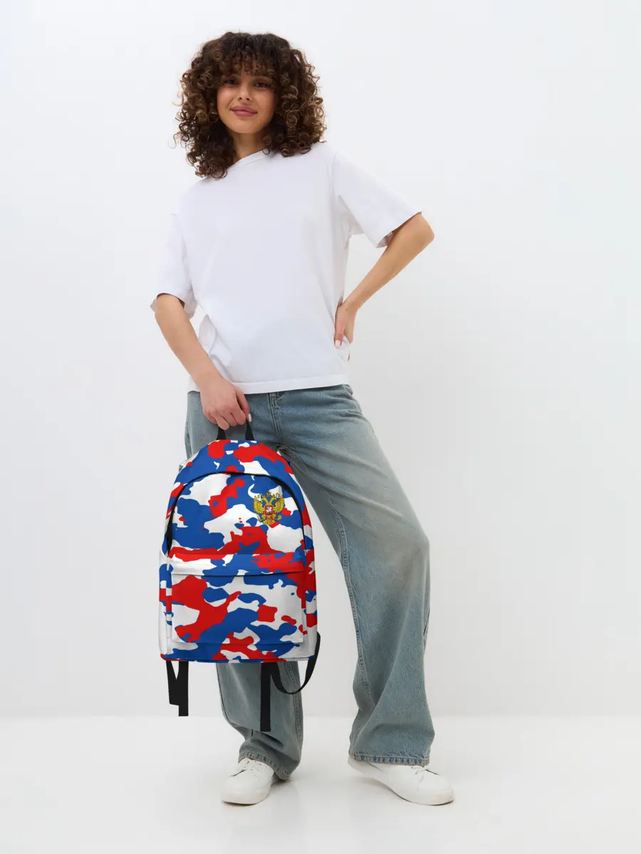 Рюкзак джинсовый / Герб РФ Милитари