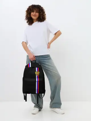 Рюкзак джинсовый / Лента с гербом России