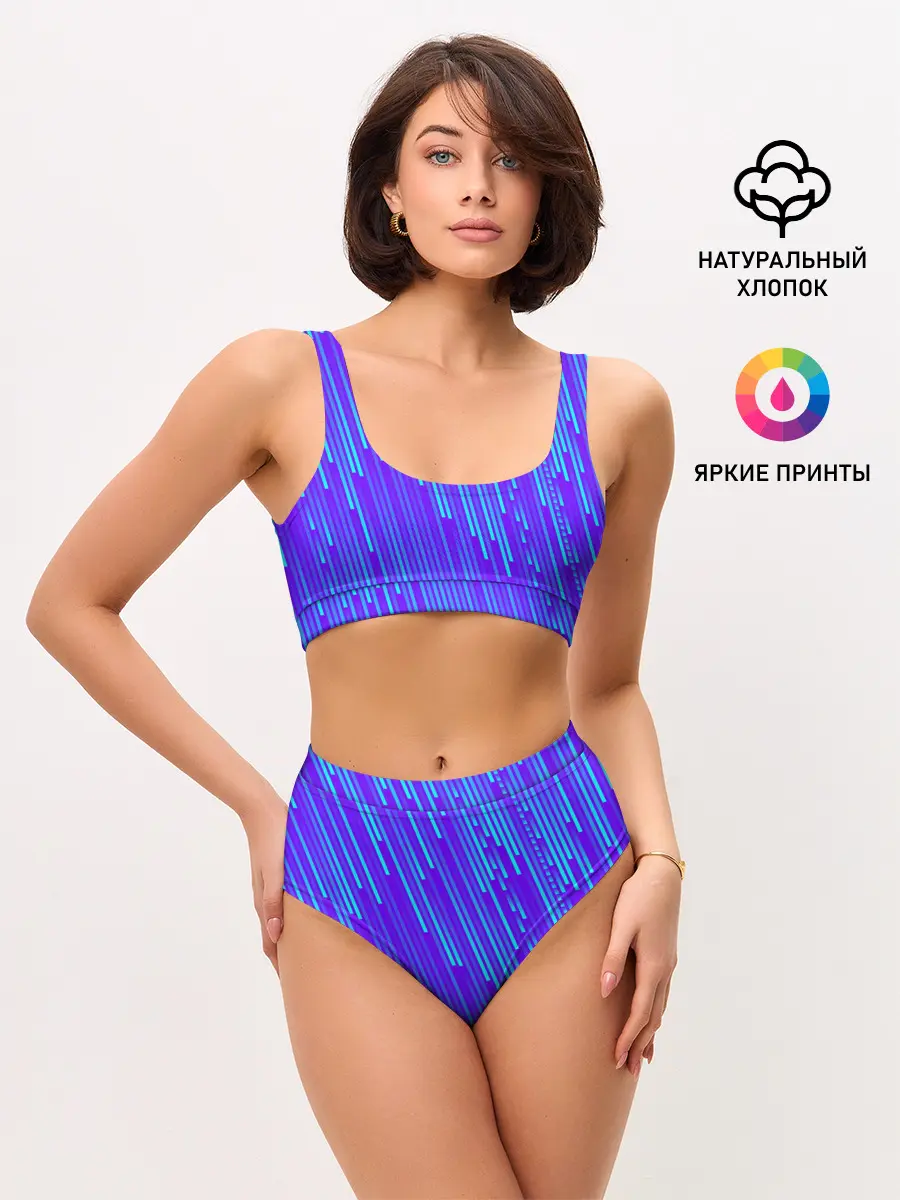 Женские топ и трусы / Неоновые Линии
