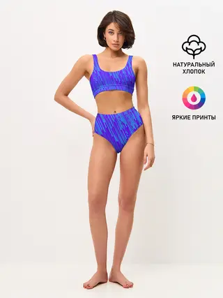 Женские топ и трусы / Неоновые Линии