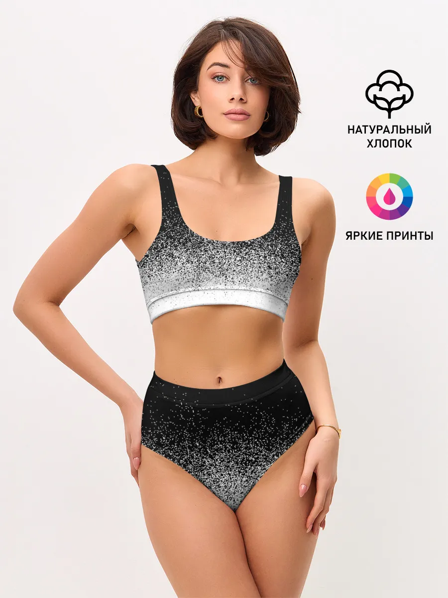 Женские топ и трусы / BLACK AND WHITE ABSTRACTION