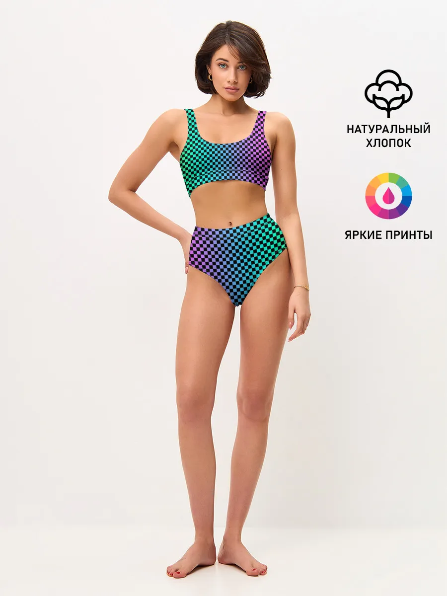 Женские топ и трусы / Checkerboard Color