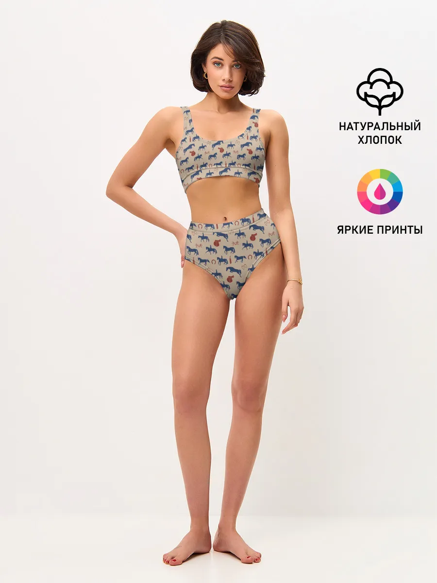 Женские топ и трусы / кони