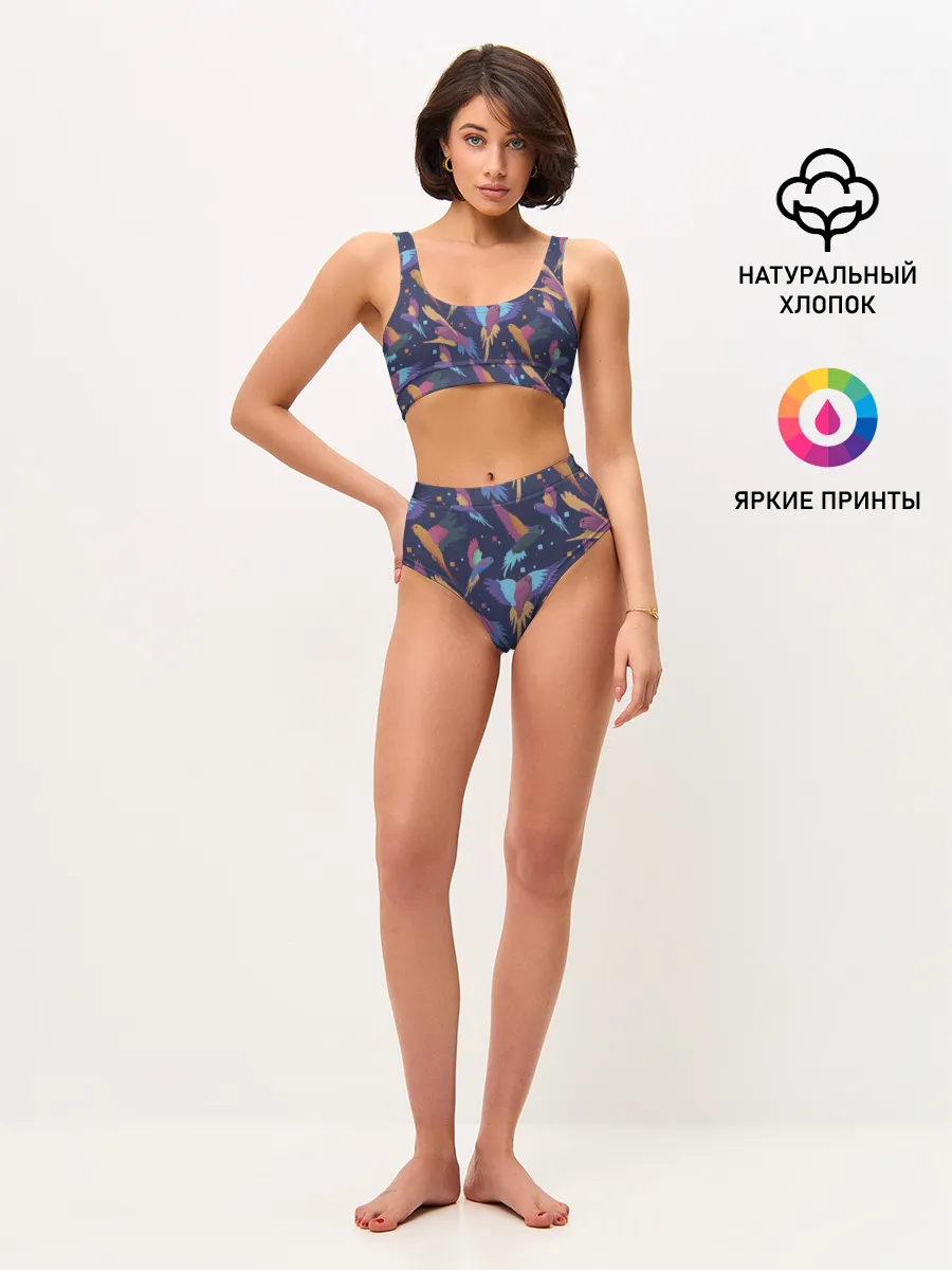 Женские топ и трусы / Райские попугаи