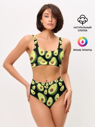 Женские топ и трусы / Авокадо паттерн