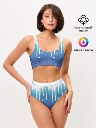 Женские топ и трусы / Пиксельные сливки