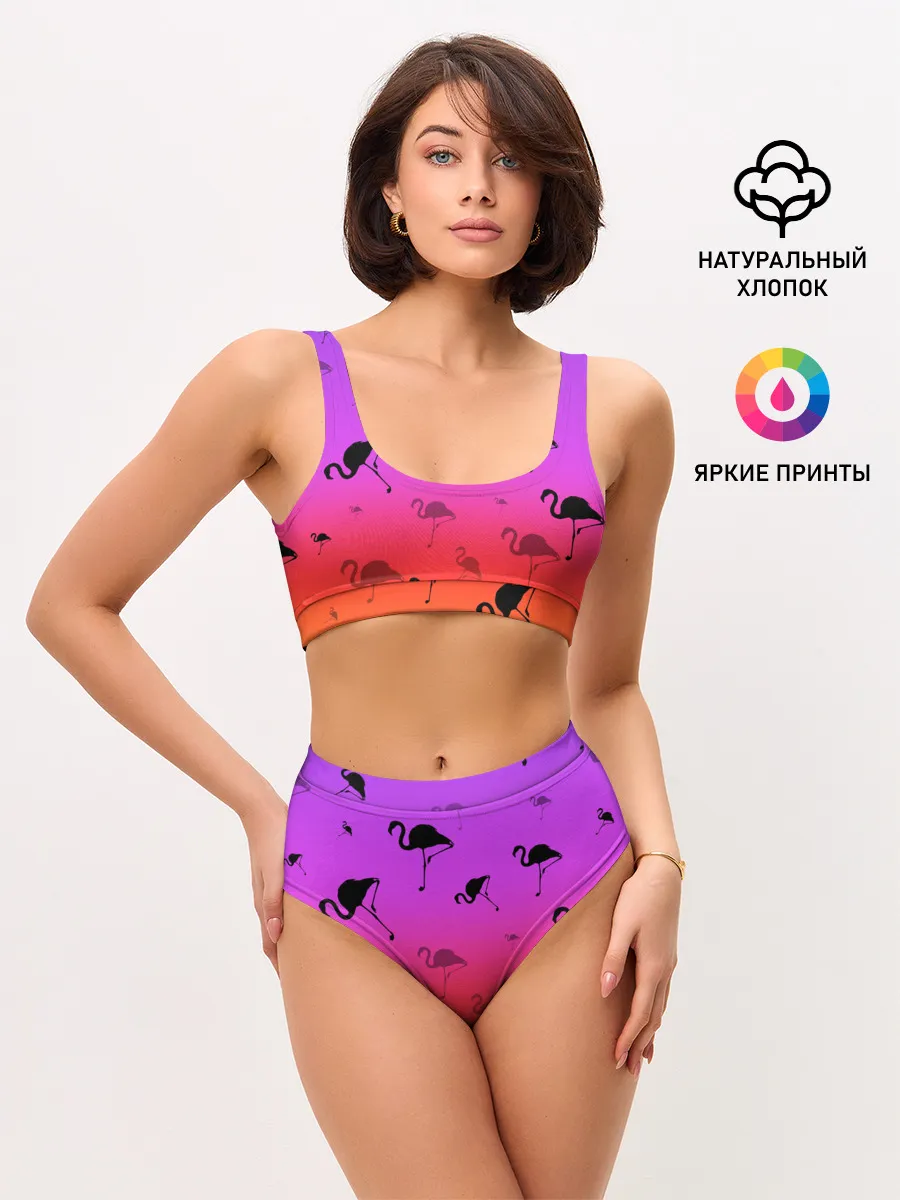 Женские топ и трусы / Фламинго