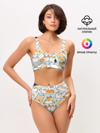 Женские топ и трусы / Корги