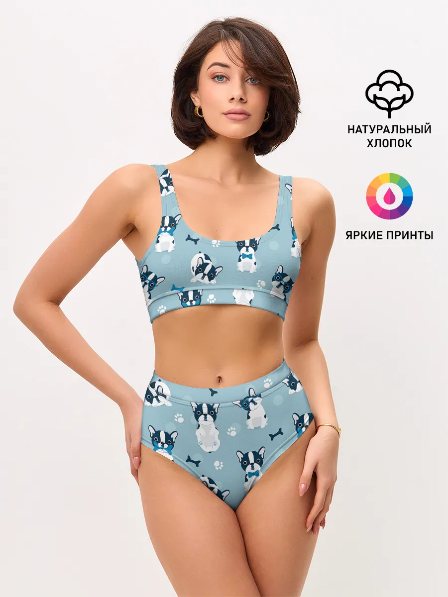 Женские топ и трусы / Собачки