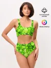Женские топ и трусы / Зеленая мозаика