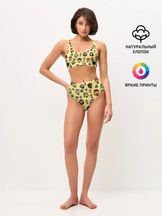 Женские топ и трусы / Thinking emoji skins