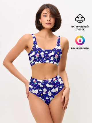 Женские топ и трусы / Кот-Единорог