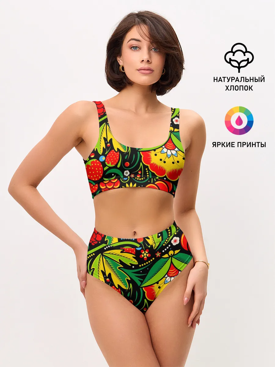Женские топ и трусы / Цветы