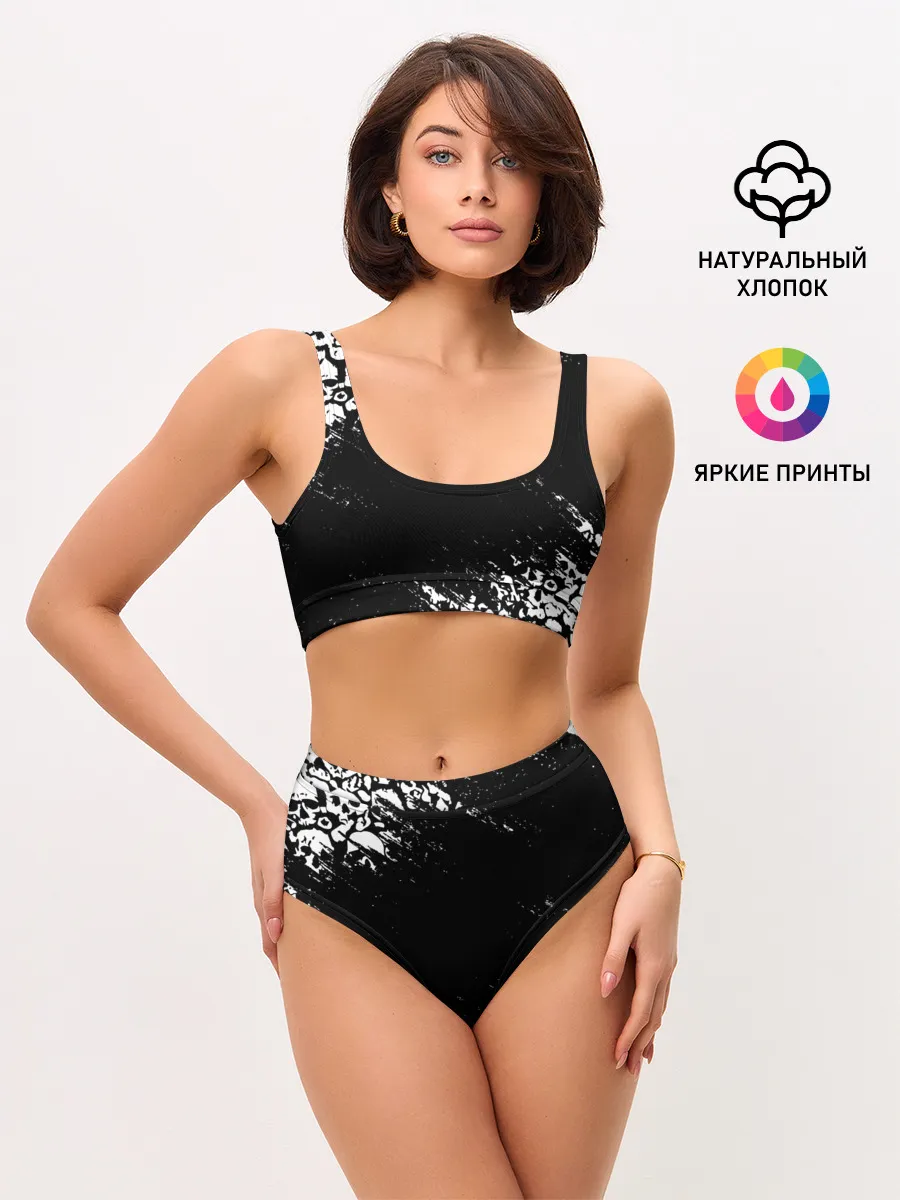 Женские топ и трусы / БЕЛЫЕ ЧЕРЕПА | WHITE SKULLS