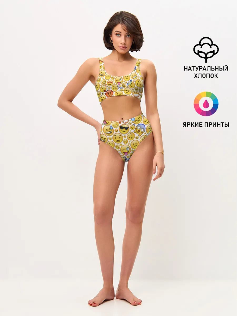 Женские топ и трусы / Смайлы.