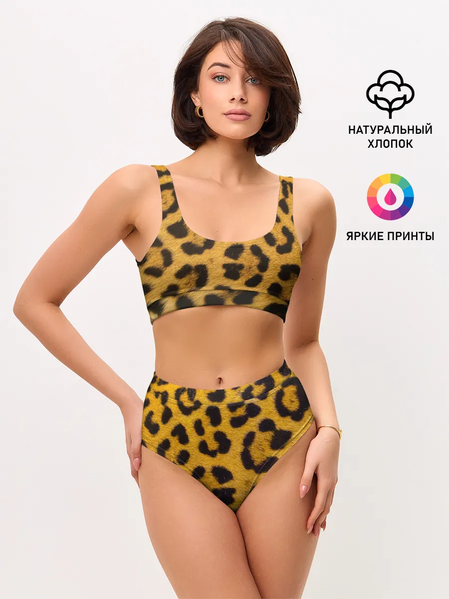 Женские топ и трусы / Леопард