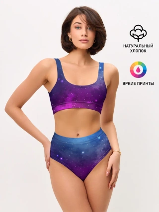 Женские топ и трусы / НЕОНОВЫЙ КОСМОС