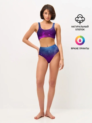 Женские топ и трусы / НЕОНОВЫЙ КОСМОС