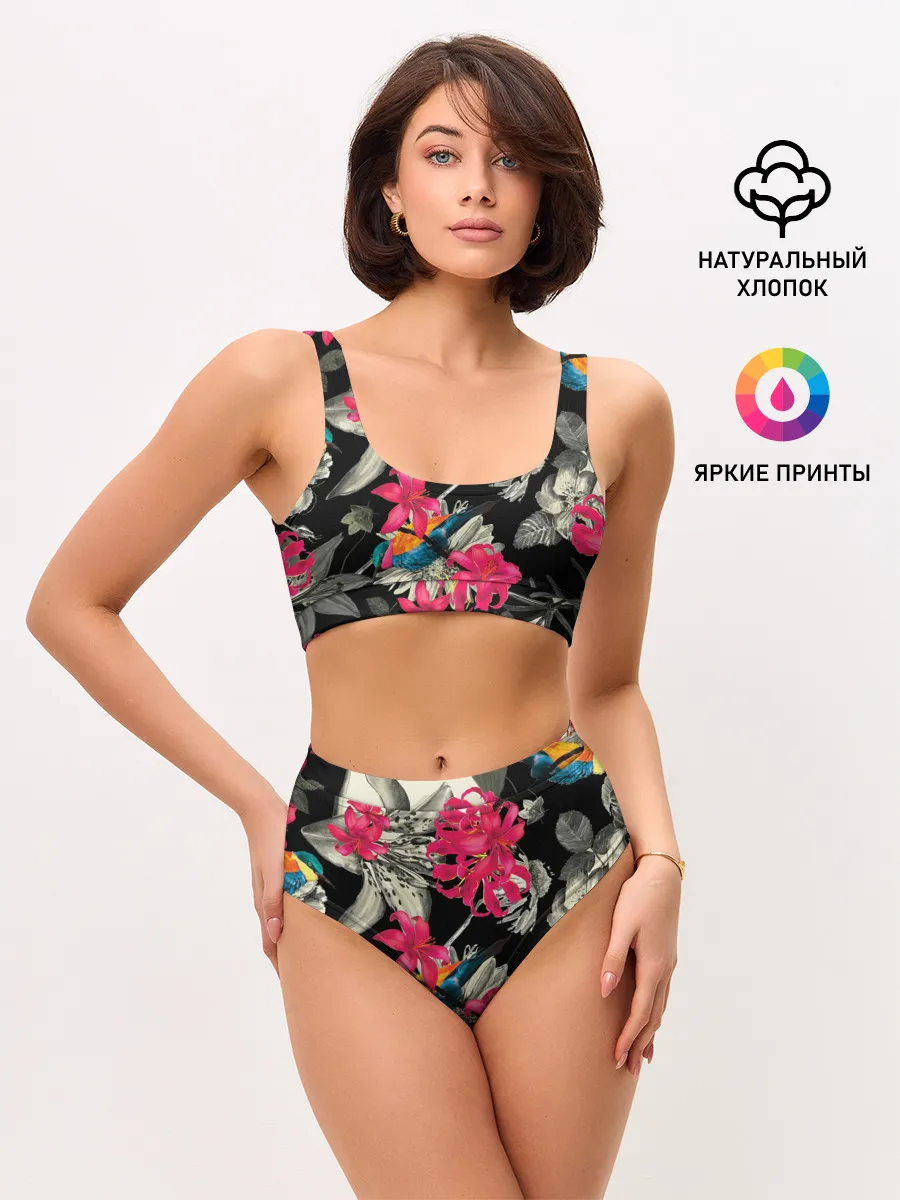 Женские топ и трусы / Цветы
