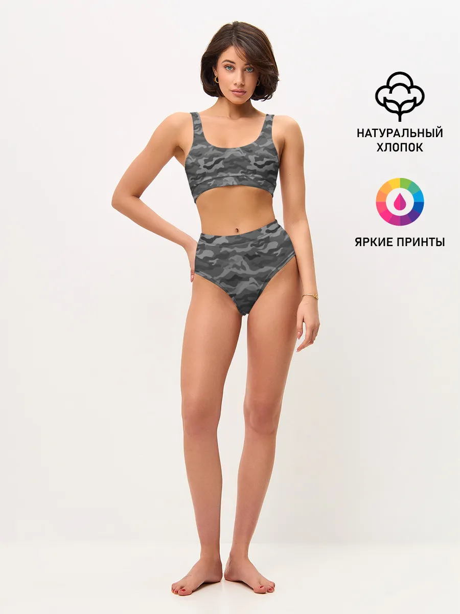 Женские топ и трусы / КАМУФЛЯЖ GREY
