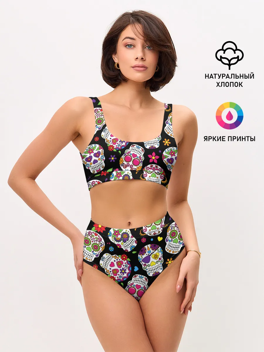 Женские топ и трусы / Шальные черепа