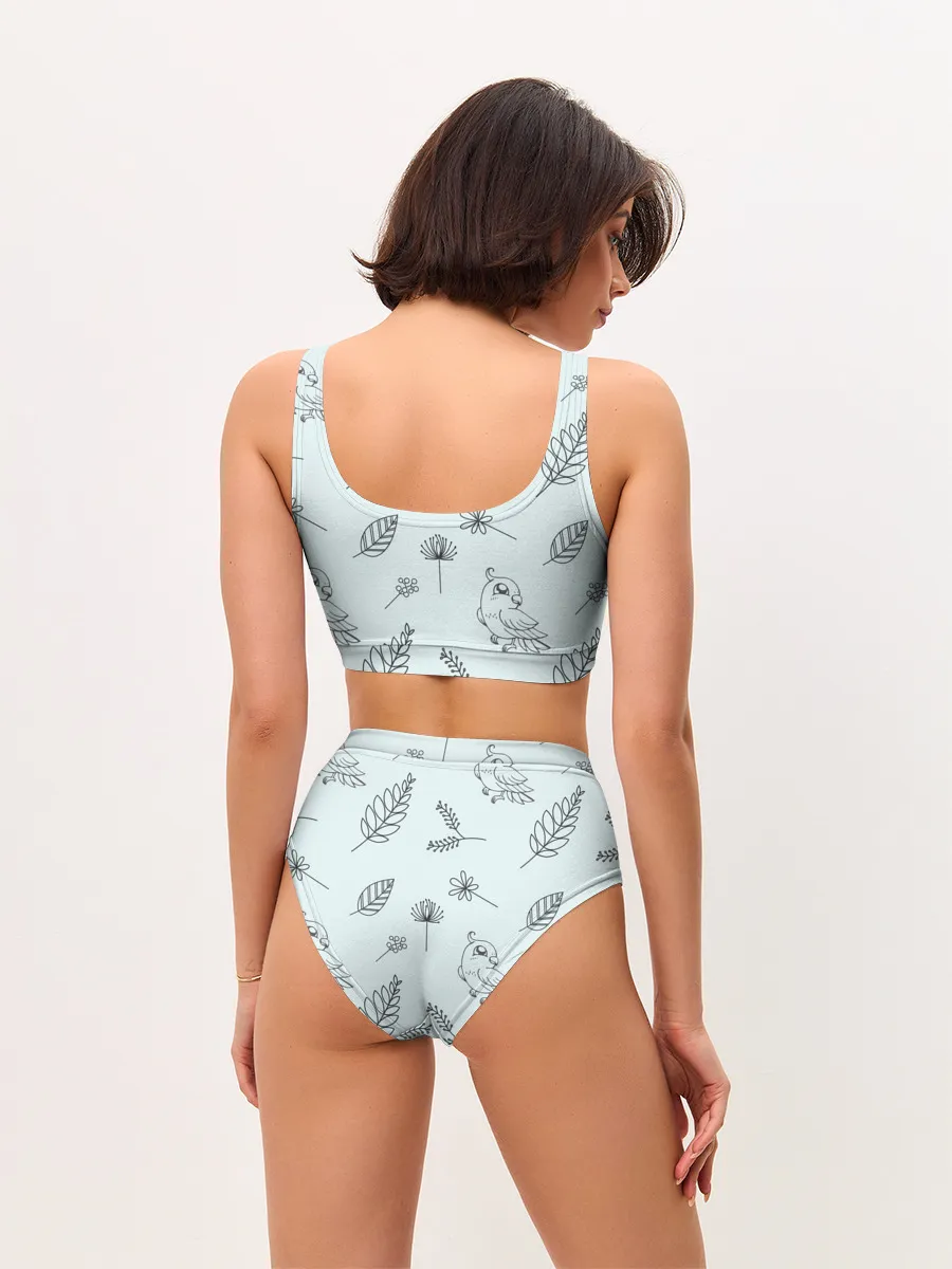 Женские топ и трусы / Милые птички