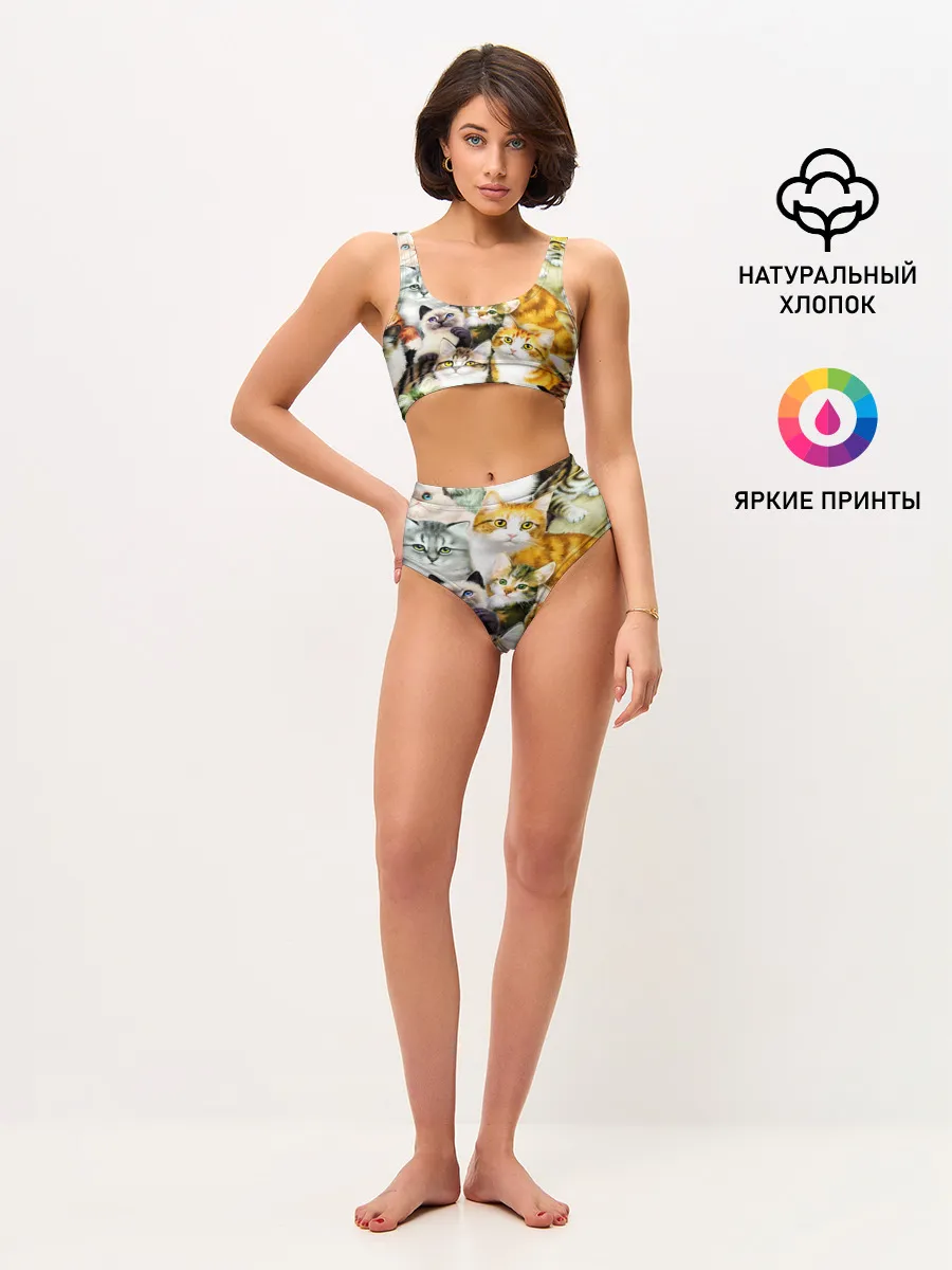 Женские топ и трусы / КОТЫ